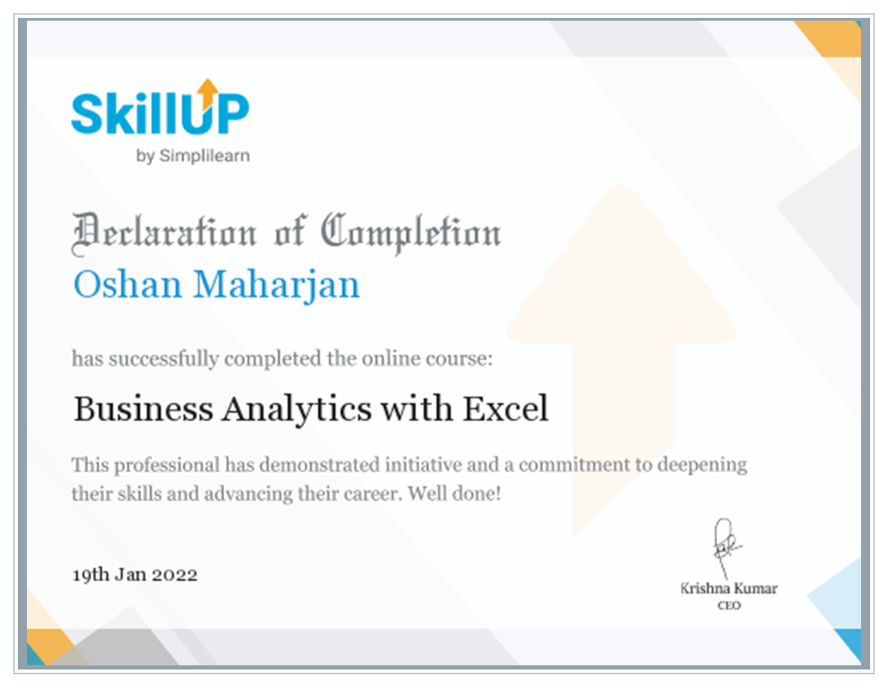 Business Analytics with Excel